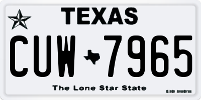 TX license plate CUW7965