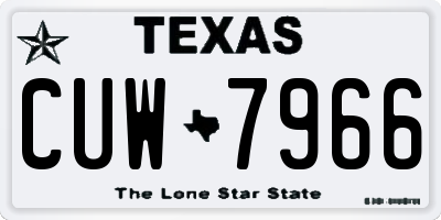 TX license plate CUW7966