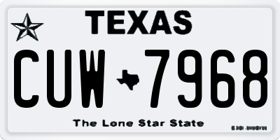 TX license plate CUW7968