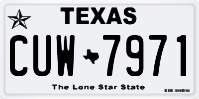 TX license plate CUW7971