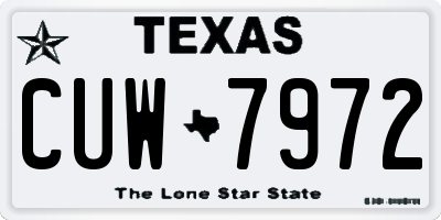 TX license plate CUW7972