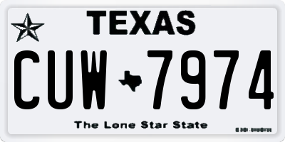TX license plate CUW7974