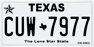 TX license plate CUW7977