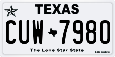 TX license plate CUW7980