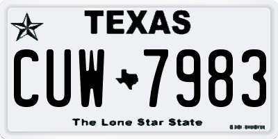 TX license plate CUW7983