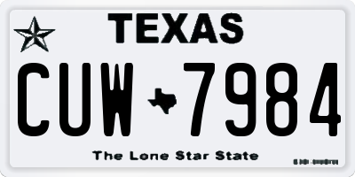 TX license plate CUW7984