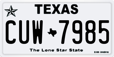 TX license plate CUW7985