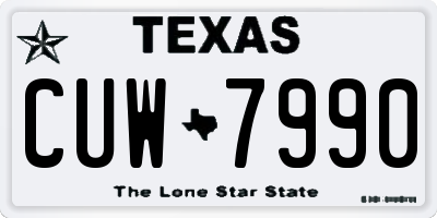 TX license plate CUW7990