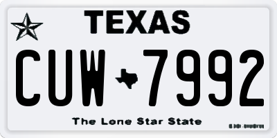 TX license plate CUW7992