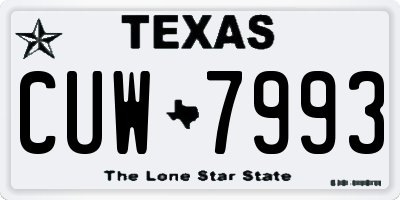 TX license plate CUW7993