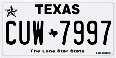 TX license plate CUW7997