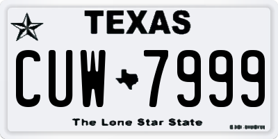TX license plate CUW7999