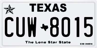 TX license plate CUW8015