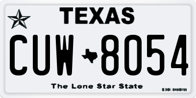 TX license plate CUW8054
