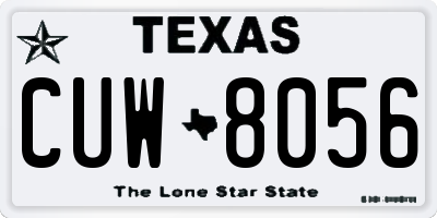 TX license plate CUW8056