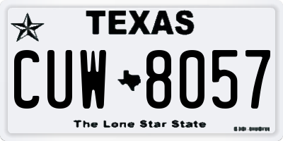 TX license plate CUW8057