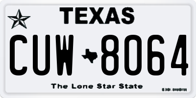 TX license plate CUW8064