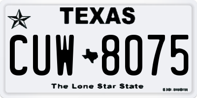 TX license plate CUW8075