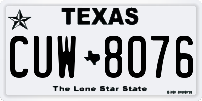 TX license plate CUW8076