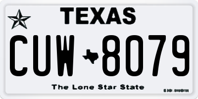 TX license plate CUW8079
