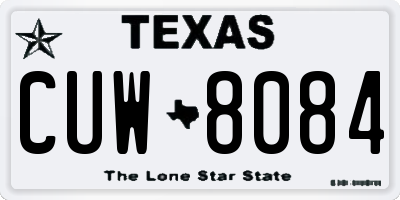 TX license plate CUW8084