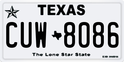 TX license plate CUW8086