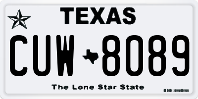 TX license plate CUW8089