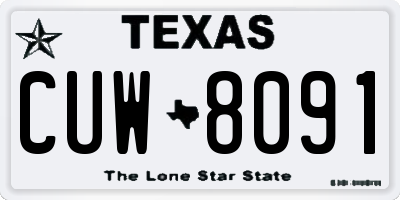 TX license plate CUW8091