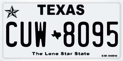 TX license plate CUW8095