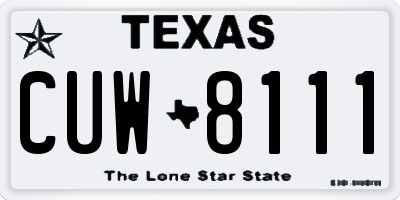 TX license plate CUW8111
