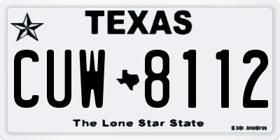 TX license plate CUW8112
