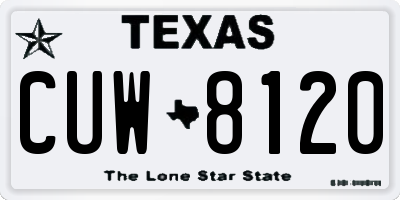 TX license plate CUW8120