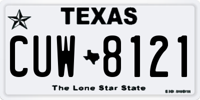 TX license plate CUW8121