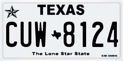 TX license plate CUW8124