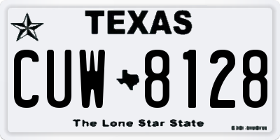 TX license plate CUW8128