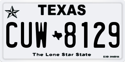 TX license plate CUW8129