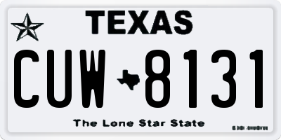 TX license plate CUW8131