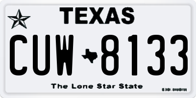 TX license plate CUW8133