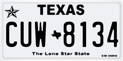 TX license plate CUW8134