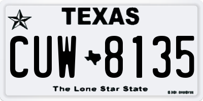 TX license plate CUW8135