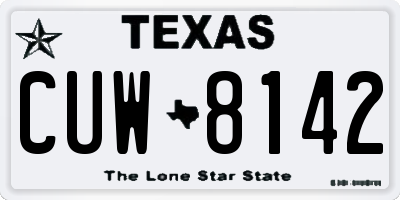 TX license plate CUW8142