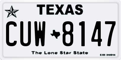 TX license plate CUW8147