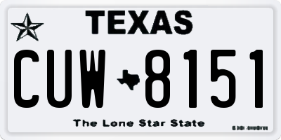 TX license plate CUW8151