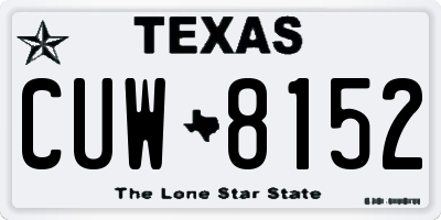 TX license plate CUW8152