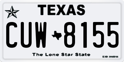 TX license plate CUW8155