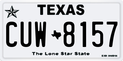 TX license plate CUW8157