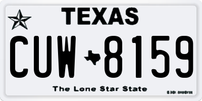 TX license plate CUW8159