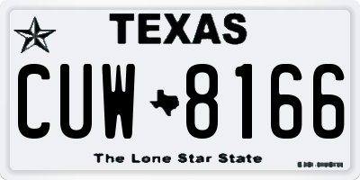 TX license plate CUW8166
