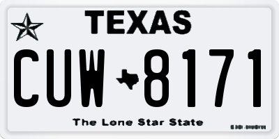 TX license plate CUW8171