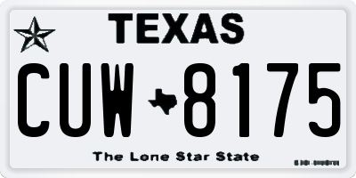 TX license plate CUW8175